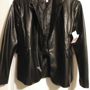 Open Edit leather blazer